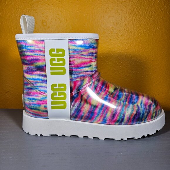 Ugg Classic Clear Mini Pixelate Waterproof Boots Women's Size 5 Multicolor - Picture 4 of 9
